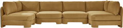 Hammond - Velvet Performance Fabric Upholstered 6 Piece U-Shaped Armless Sectional