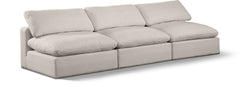 Comfy - Linen Modular Armless Sofa 3 Seats
