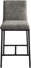 Reeves - Chenille Fabric Upholstered Counter Stool (Set of 2) - Black Base