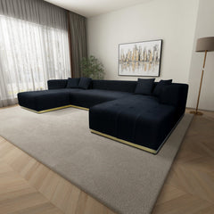 Nolan - U-Shape Corner Sofa - Black