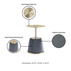 Anderson - Upholstered End Table With Round Top