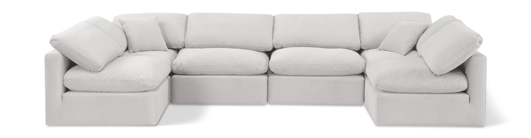 Indulge - Velvet 6 Piece Modular U-Shaped Sectional