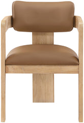 Sacha - Vegan Leather Upholstered Dining Chair With Natural Base (Set of 2)