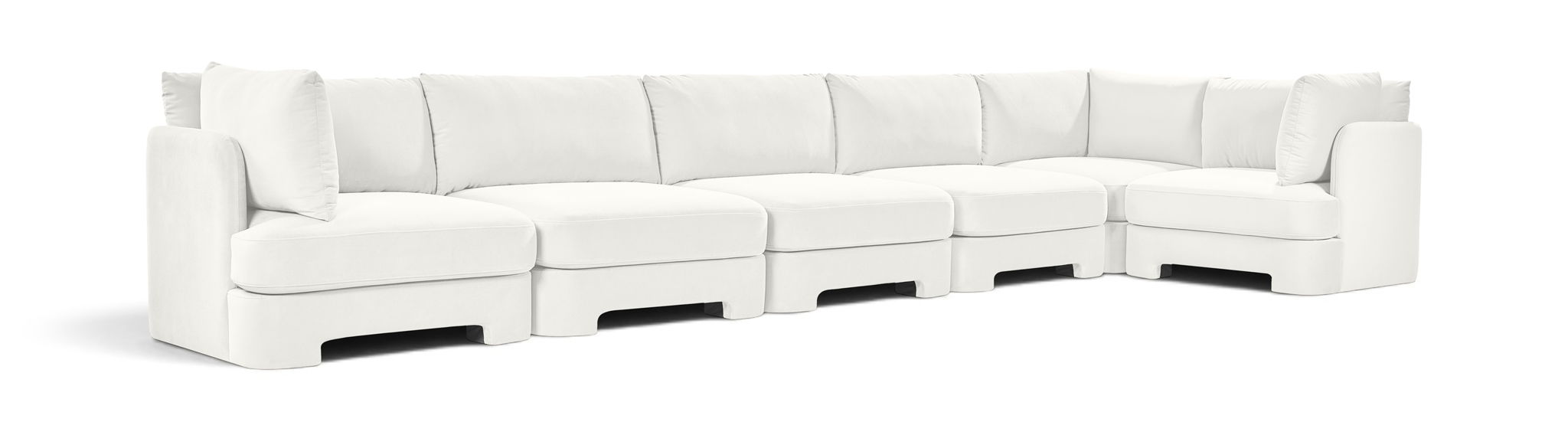 Hammond - Velvet Performance Fabric Upholstered 6 Piece L-Shaped Sectional