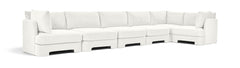 Hammond - Velvet Performance Fabric Upholstered 6 Piece L-Shaped Sectional