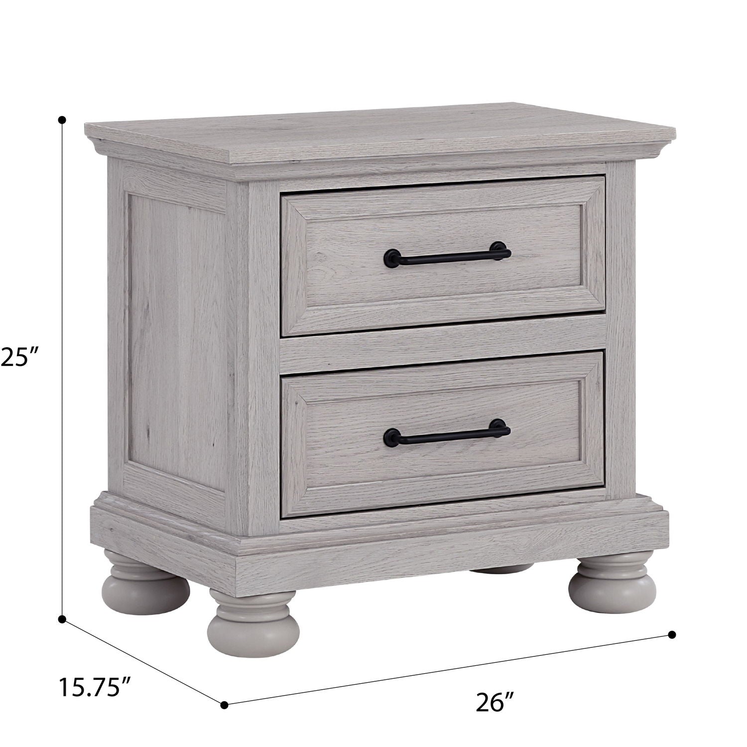 2 Drawer Nightstand With USB Charging Station
