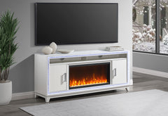 Lily - 72" Entertainment Unit With LED, Speakers, Crystal Inserts - White