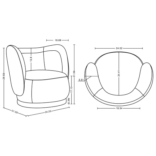 Weave - Accent Chair With Pillow, Comfortable Seating For Living Room - Cream