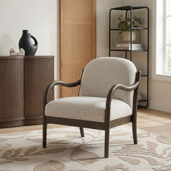 Helmsley - Performance Fabric Upholstered Accent Chair - Brown Frame