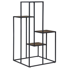 Rito - 4-Tier Multi - Display Shelf - Rustic Brown And Black