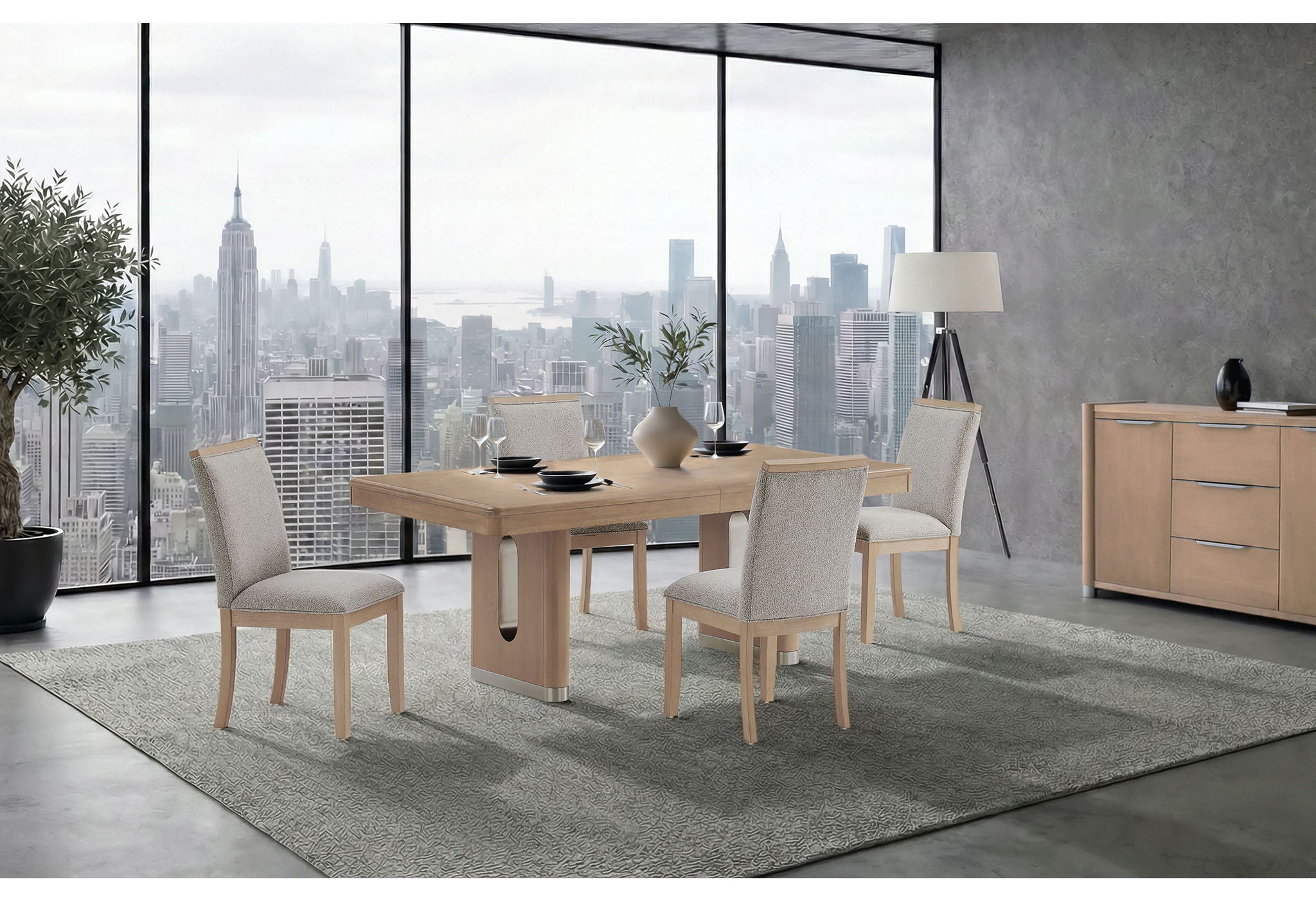 D1248 - 5 Piece Dining Room Set (D1248 Dining Table And 4 D1248 Dining Chairs) - Natural