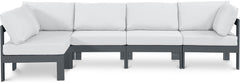 Nizuc - Outdoor Patio 5 Piece Modular Sectional With Gray Frame