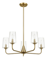 Dazzle - 5 Lights Chandelier With Clear Seeded Satin - Antique Brass / Clear / Gold