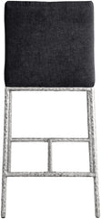 Reeves - Chenille Fabric Upholstered Counter Stool (Set of 2) - Silver Base