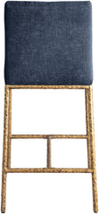 Reeves - Chenille Fabric Upholstered Counter Stool (Set of 2) - Gold Base