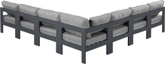 Nizuc - Outdoor Patio 7 Piece Modular Sectional With Gray Frame