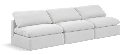 Indulge - Linen 3 Piece Modular Armless Sofa - White
