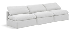 Indulge - Linen 3 Piece Modular Armless Sofa - White