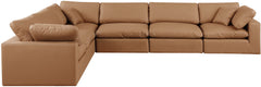 Comfy - 6 Piece Faux Leather Modular Corner Sectional