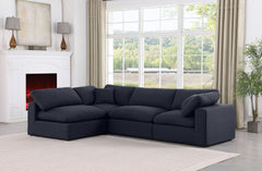 Comfy - 4 Piece Linen Fabric Modular Armless Sectional
