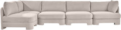 Hammond - Velvet Performance Fabric Upholstered 5 Piece L-Shaped Sectional