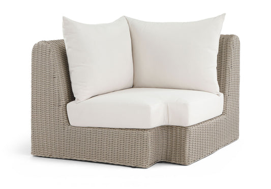 Seacrest - Olefin Water Resistant Fabric And Wicker Outdoor Patio Corner Chair