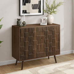 Accent Chest, Storage Cabinet With Adjustable Shelf - Walnut