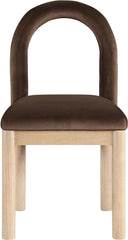 Conrad - Velvet Dining Chair With Natural Legs