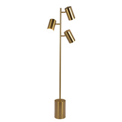 Harmony - Floor Lamp With Rotary Switch Triple Spots Block Base - Gold