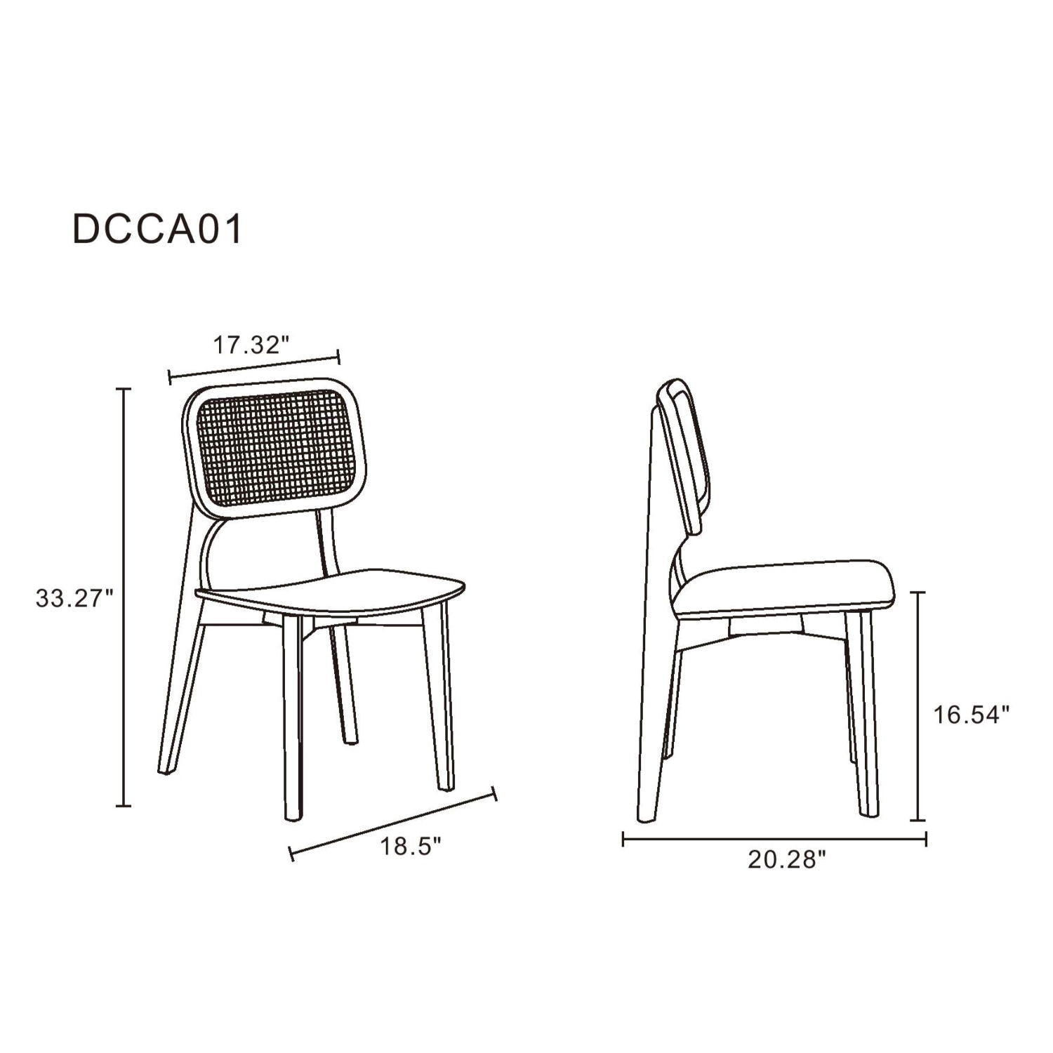 Versailles - Dining Chair With Cane Backrest (Set of 2)