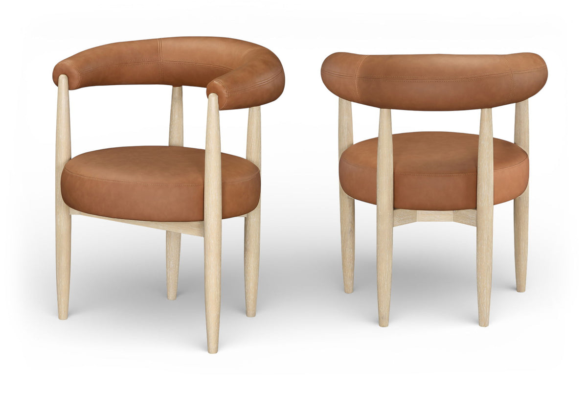Sable - Vegan Leather Upholstered Dining Chair (Set of 2) - Painted Natural Base
