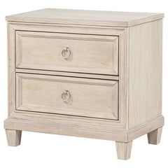Pembroke - 2-Drawer Nightstand Bedside Table - Washed Oak