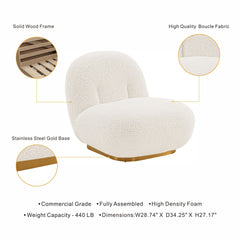 Edina - Lounge Accent Chair - White