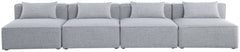 Cube - Linen Modular 4 Seat Armless Sofa