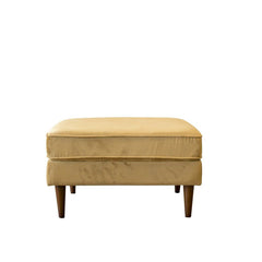 Amber - Square Upholstered Ottoman Linen