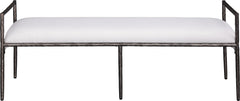 Axis - Linen Textured Cream Fabric Upholstered Bench