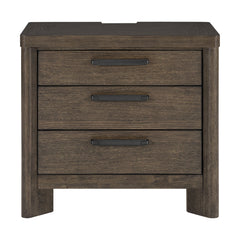 3 Drawer Nightstand With USB - Dark Oak