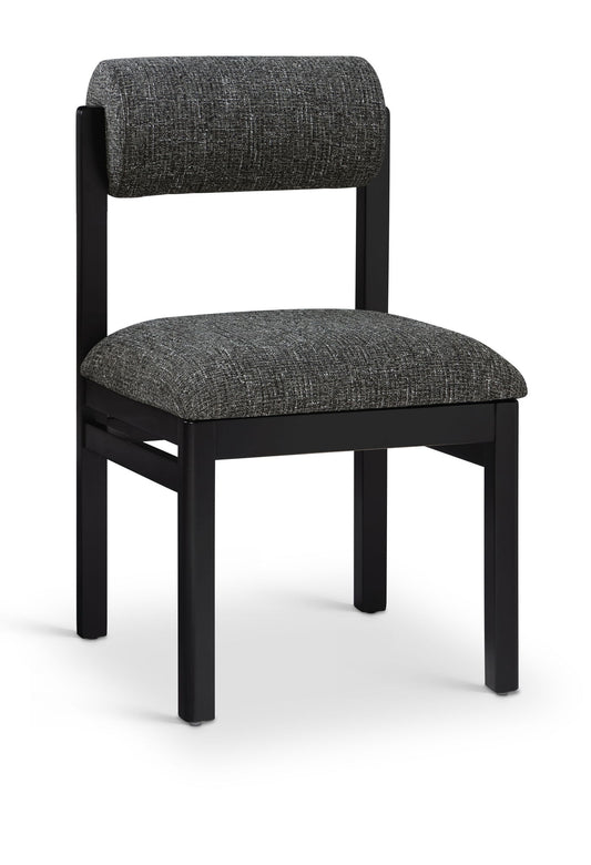 Roundhill - Fabric Dining Chair (Set of 2) - Black Frame
