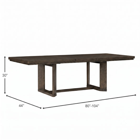 Trestle Dining Table With Leaf - Dark Oak