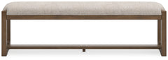 Cabalynn - Large Uph Dining Room Bench - Oatmeal / Light Brown