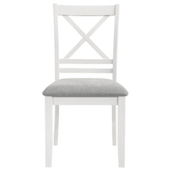 Hollis-Cross Back Wood Dining Side Chair (Set of 2) - White
