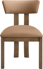 Lavrin - Vegan Leather Upholstered Dining Side Chair (Set of 2) - Walnut Base