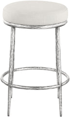 Ferro - Upholstered Backless Counter Stool With Brushed Silver Base