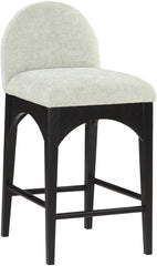Waldorf - Chenille Stool With Black Legs
