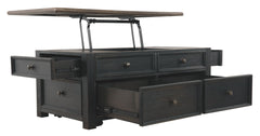 Tyler Creek - Grayish Brown / Black - Lift Top Cocktail Table