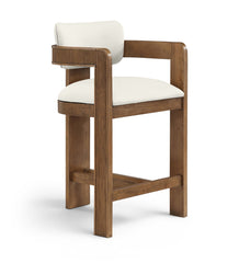 Sacha - Vegan Leather Upholstered Counter Stool With Brown Base