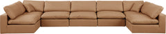 Comfy - 7 Piece Faux Leather Modular Armless Sectional