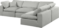 Comfy - 4 Piece Linen Fabric Modular Armless Sectional