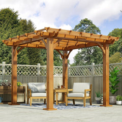 Brady - 10 X 10 Ft. Square Pergola - Teak