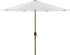 Fiji - Aluminum Patio Umbrella With Round White And Teak Base